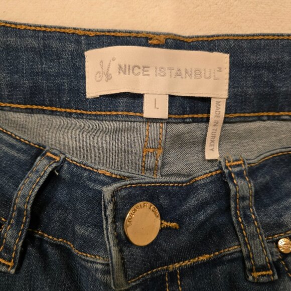 NICE ISTANBUL NWOT Denim Jeans - Size L (runs small) - Picture 4 of 6
